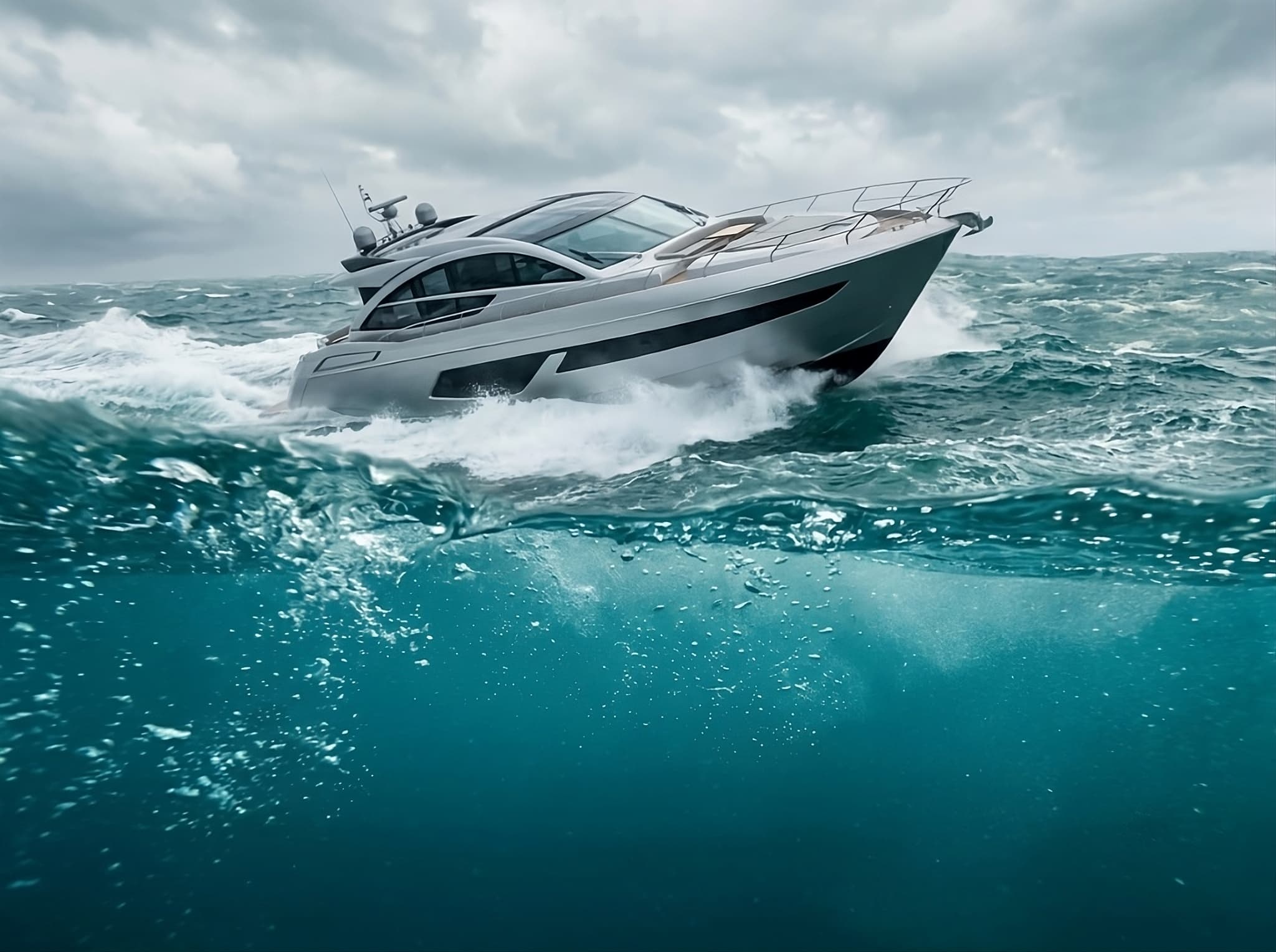 BAHAR Maritime - Yacht cutting through oceanic waves